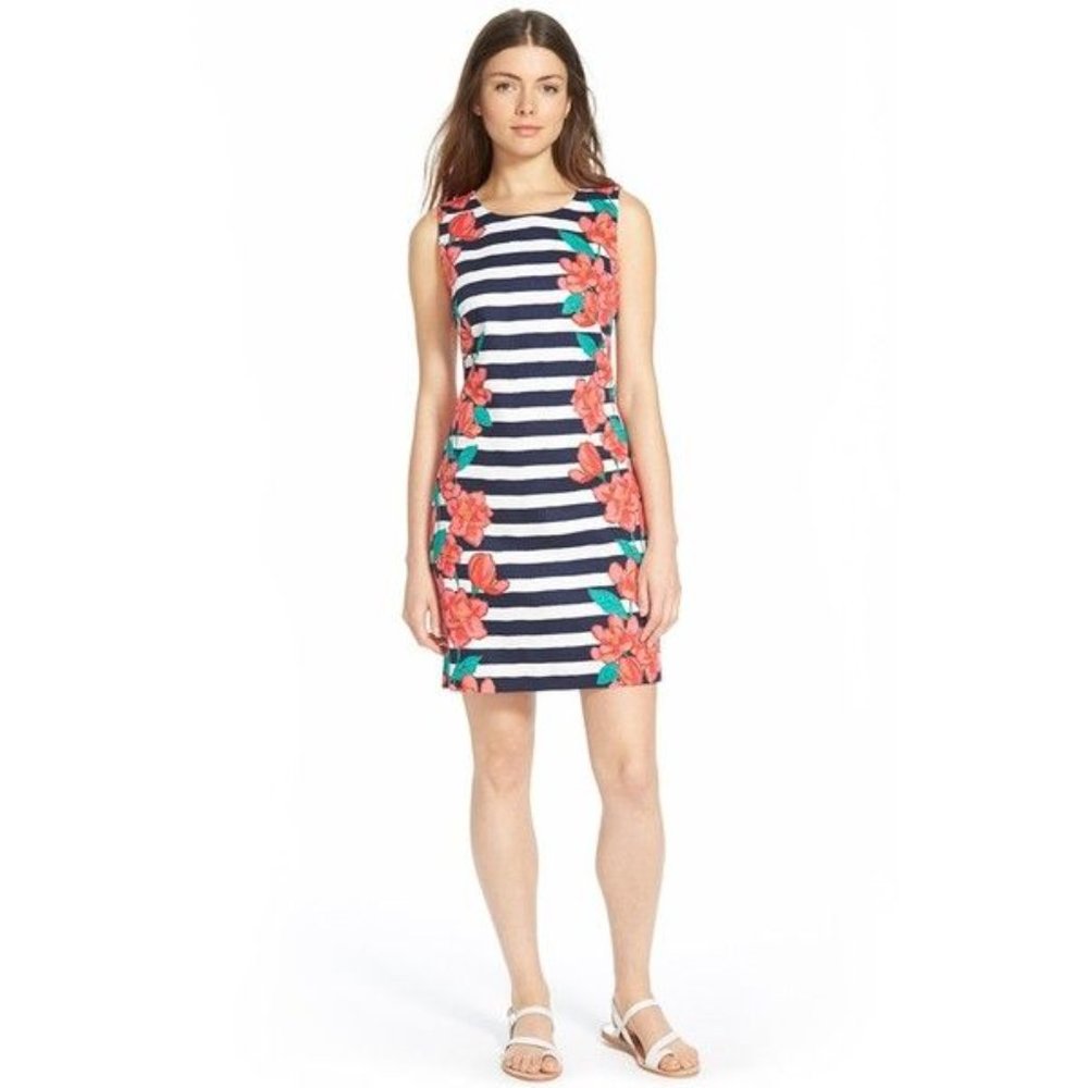 Vineyard Vines Floral Striped Sheath Dress 00
